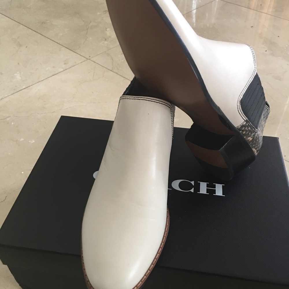 Coach White and Black Ankle Booties - Picture 3 of 5